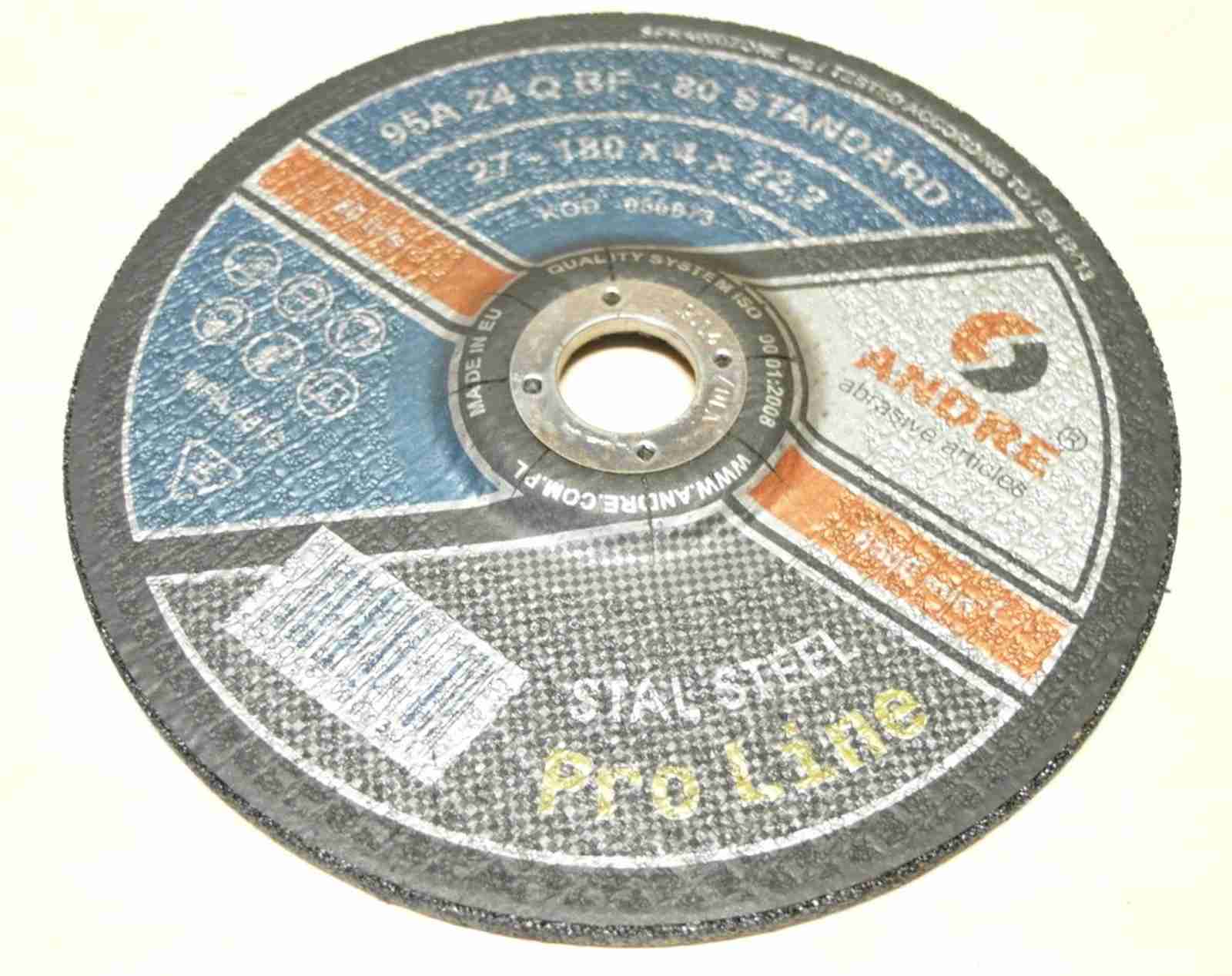 plochý brúsny kotúč ANDRE 27 - 180 x 4 x 22,2 (95A24QBF-80 STANDARD) so zníženým stredom